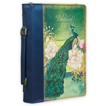 Christian Art Gifts Vegan Leather Fashion Floral Bible Cover for Women: Strength & Dignity - Proverbs 31:25 Inspirational Scripture Verse, Pink, Medium