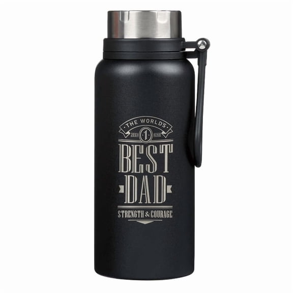Stainless Steel Water Bottle Black Best Dad Joshua 1:9, (Hardcover)