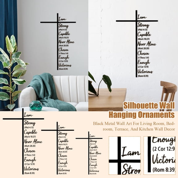 Christian Art Wall Decor, Metal Wall Decor, 20 In, Religious Wall Art, Encouraging Quotes, Living Area, Kitchen, Backyard, 1 Pc