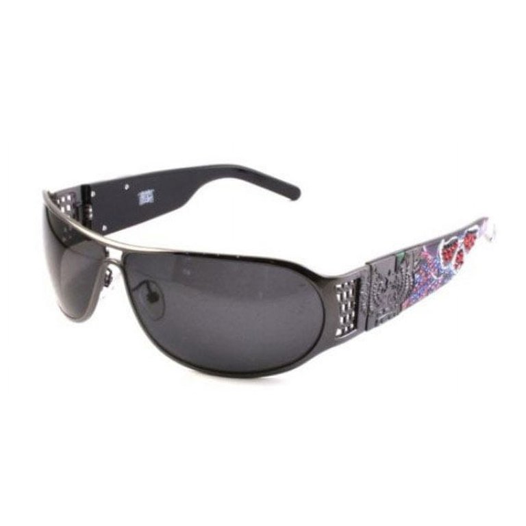 Christian Audigier Splatter Sunglasses - Gunmetal - Walmart.com
