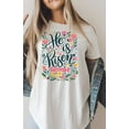 thumbnail image 1 of Christian BOHO Floral Tees He is Risen - Easter Story Tshirt Bible Verse Inspirational Quote Gift, 1 of 2