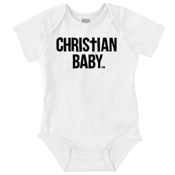Christian Baby Baptism Christening Romper Boys or Girls Infant Baby Brisco Brands 12M