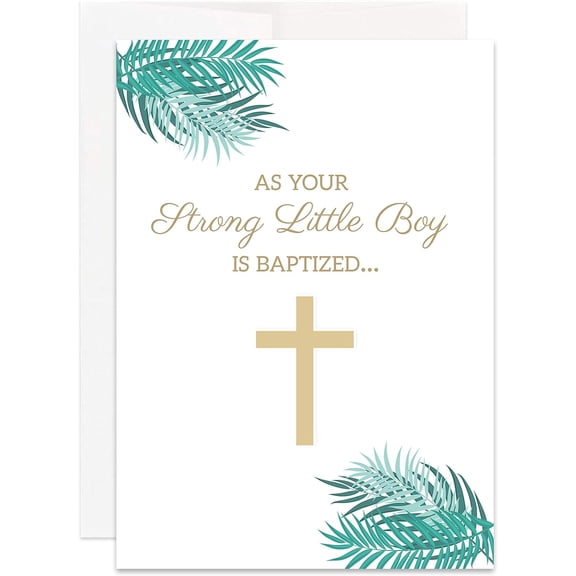 Christian Baby Boy Baptism Card | Baby Boy Baptism Card (Single Card)