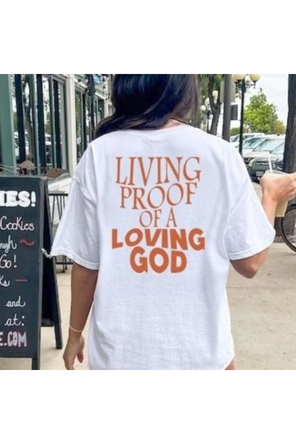 Christian Back Print T-Shirt, Living Proof Faith Tee, Vintage Church Gift