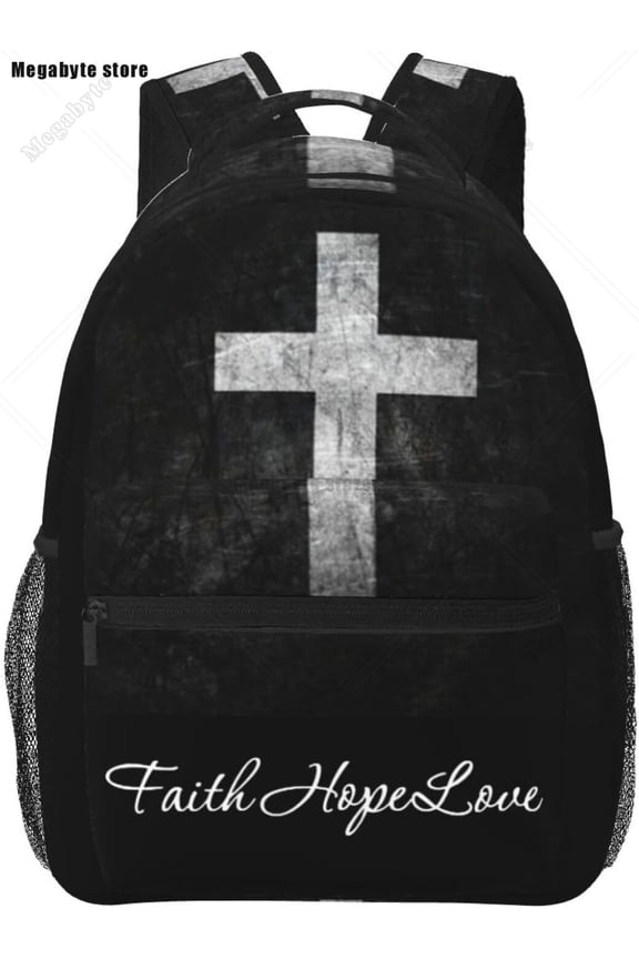 Christian Backpack - The Lord Is My Rock Bible Verse Backpack, Jesus Cross Design Laptop Backpack for Travel Picnic, Religious Faith Gift Bag