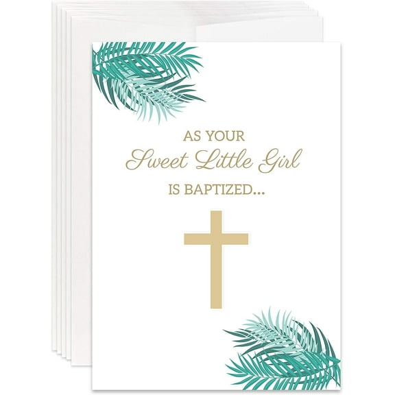 Christian Baptism Card for Baby Girl | As Your Sweet Little Girl Is Baptized (Pack of 25)