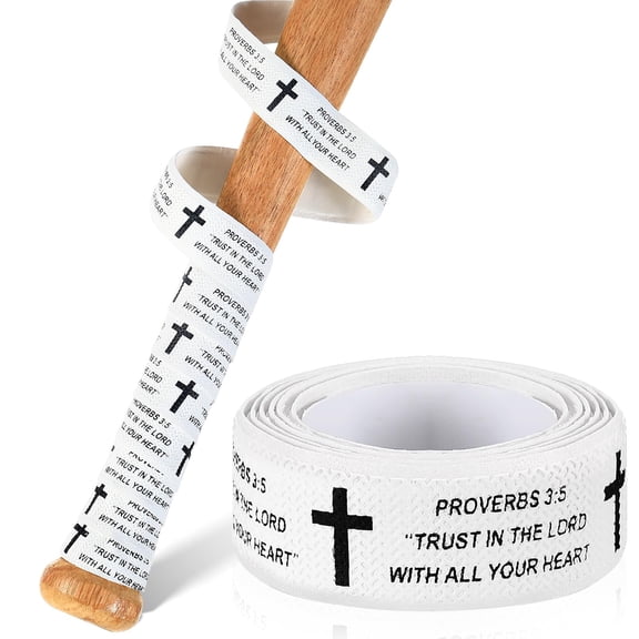Christian Baseball Bat Grip Tapes 1.5mm Faith Cross Bat Grip Tape, Precut Full Adhesive Baseball Wrist Tape Scripture Design Non-Slip Religious Baseballs Grips Tapes