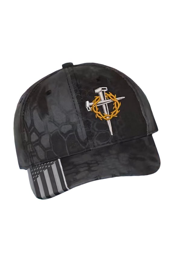 Christian Baseball Hat With Crosses Nails Pattern Practical Twill Outdoor Caps Comfortable Baseball Cap For Adult