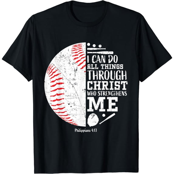 Christian Baseball I Can Do All Things Religious Verse Gifts T-Shirt