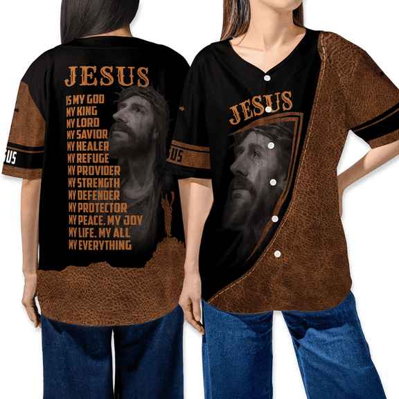 Christian Baseball Jersey Shirt for Women and Men – Jesus is My Everything Religious Graphic Tee – Faith Based Christian Apparel