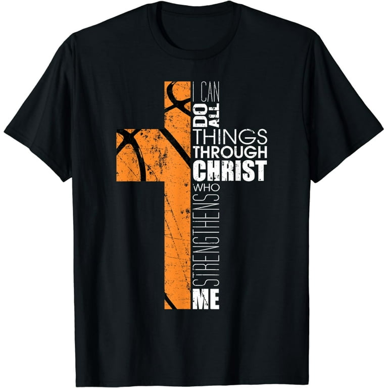 Christian Basketball Gifts Teen Boys Men Religious Verses T-Shirt