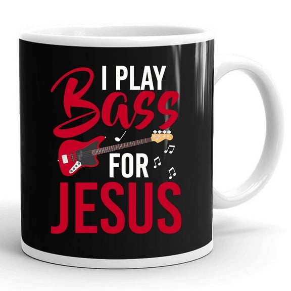 Christian Bassist Bass Player Jesus Guitar Gift Ceramic Mug 11oz (White;11oz)