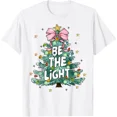thumbnail image 1 of Christian Be The Light Christmas Tree Bible Verse Christians Tee, 1 of 4