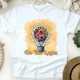 thumbnail image 1 of Christian Be The Light Graphic T-Shirt with Floral Light Bulb Design, White, Size S, 1 of 6