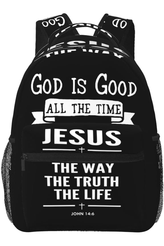 Christian Bible Laptop Backpack Jesus Backpack Travel Bag Laptop Computer Cross Backpack Bag for Women Men
