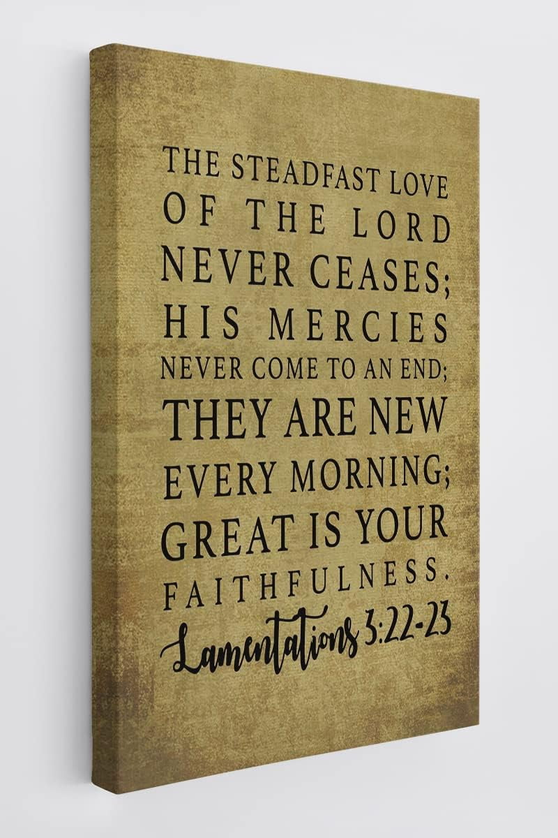 Christian Bible Scripture Lamentations 3:22-23 Wall Art Canvas ...
