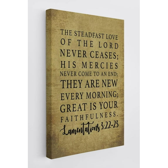 Christian Bible Scripture Lamentations 3:22-23 Wall Art Canvas Farmhouse Christian Theme 11x14 Inch Prints Decor For Home Bedroom Living Room Porch,Gift For Christian Women Daughter Sister Girls