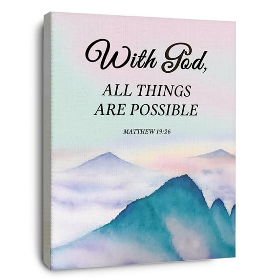 Christian Bible Scripture Matthew 19:26 with God All Things are ...