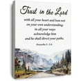 thumbnail image 1 of Christian Bible Scripture Proverbs 3:5-6 Trust in the Lord Watercolor Mountain Canvas Wall Art Prints Decoration for Home Bedroom Living Room Church,Christians Gifts,11x14 Inch, 1 of 6