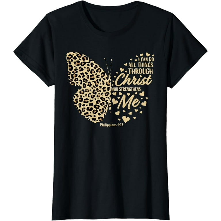 Christian T-Shirts Bible Verse Butterfly For Women & Girls Christian T-Shirts Bible Verse Butterfly For Women & Girls