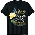 thumbnail image 1 of Christian Bible Verse Butterfly Rose Flower Proverbs 31:25 T-Shirt, 1 of 4