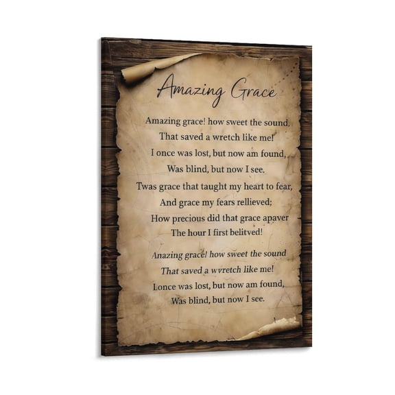 Christian Bible Verse Canvas Wall Art – Psalm 23, The Lord’s Prayer, Amazing Grace Inspirational Scripture Canvas Print, Rustic Farmhouse Religious Wall Decor for Home, Bedroom, Living Room