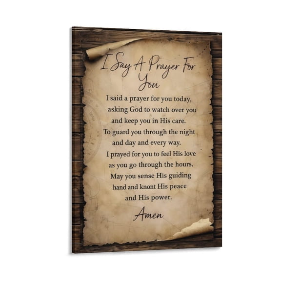 Christian Bible Verse Canvas Wall Art – Psalm 23, The Lord’s Prayer, Amazing Grace Inspirational Scripture Canvas Print, Rustic Farmhouse Religious Wall Decor for Home, Bedroom, Living Room