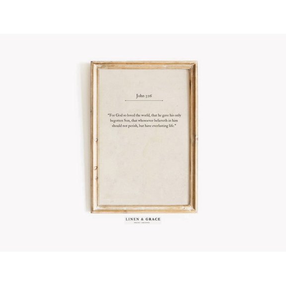 Christian Bible Verse John 3:16 Scripture He Is Risen Wall Art The Tomb Is Empty, Unframed Canvas 8x10in