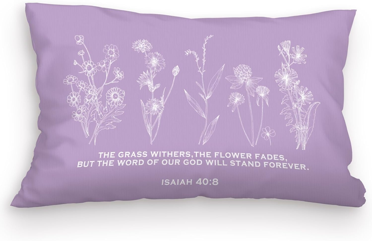 Christian Bible Verse Purple Pillow Covers 12x20, Inspirational ...
