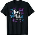 thumbnail image 1 of Christian Bible Verse Quote Butterfly Fear Not Isiah 41:10 T-Shirt men and women can wear, black, white, gifts, 1 of 4
