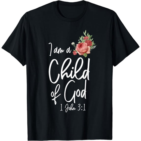 Christian Bible Verse Quote Rose Flower 1 John 3:1 T-Shirt