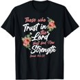 thumbnail image 1 of Christian Bible Verse Quote Rose Flower Isaiah 40:31 T-ShirtMen and women, Black T-shirt, size: Extra large, 1 of 4