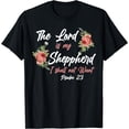 thumbnail image 1 of Christian Bible Verse Quote Rose Flower Psalm 23 T-Shirt, 1 of 3
