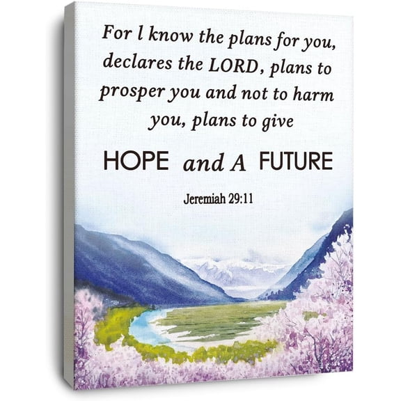 Christian Bible Verse Scripture Jeremiah 29:11 for I Know the Plans for You Canvas Wall Art Prints Decoration for Home Bedroom Living Room Church,Christians Gifts,11x14 Inch