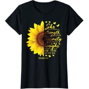 Christian Bible Verse Sunflower Scripture Religious Gift Women T-Shirt