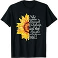 thumbnail image 1 of Christian Bible Verse Sunflower Scripture Religious T-Shirt, 1 of 4