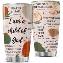 Christian Bible Verse Travel Cup, Inspirational Scripture Quotes Gift 20oz Stainless Steel Insulated Tumbler, Religious Faith Drinkware for Women, Men, Church Members