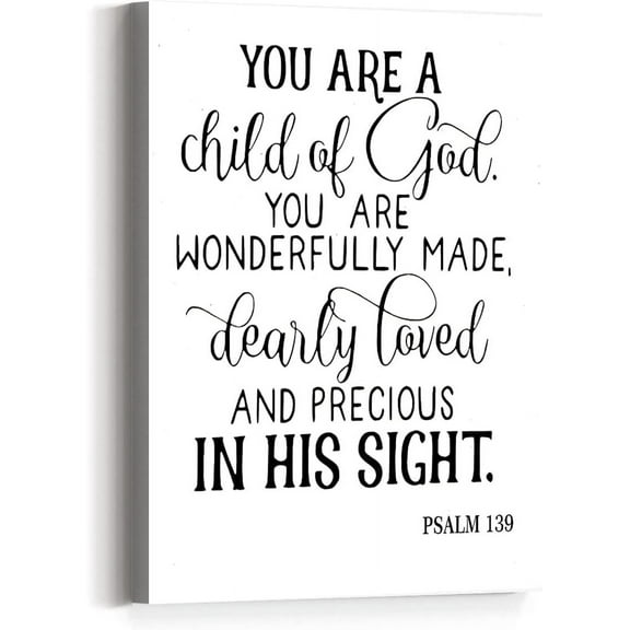 Christian Bible Verse Wall Art Canvas,You Are A Child of God Quote Motivational Canvas Prints Framed Wall Art for Children Nursery Room Wall Dcor