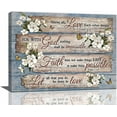 thumbnail image 1 of Christian Bible Verse Wall Art Rustic Inspirational Bible Verses Flower Pictures Wall Decor Christian Religions Motivational Painting Country Canvas Farmhouse Prints Home Artwork Decor 16"x12", 1 of 6