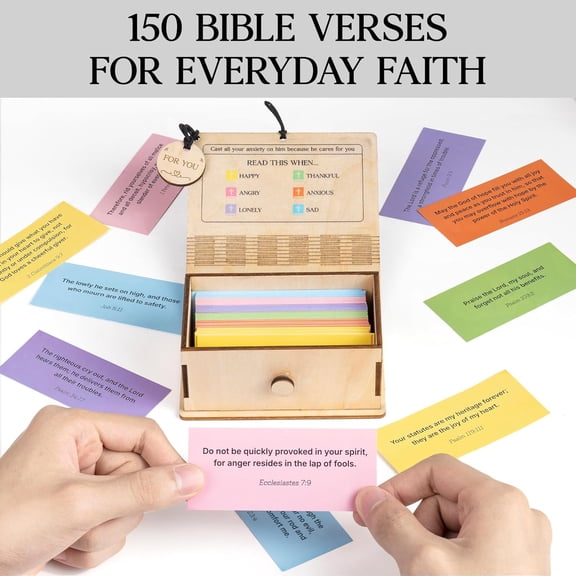 Christian Bible Verses Box, Gifts for Catholic Men Women, Read This When Bible Verses Jar For Daily Encouragement, Easter Catholic Gift, Bible Gifts for Women, Scripture Prayer Cards