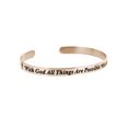 thumbnail image 1 of Christian Bible With God All Things Are Possible Adjustable Cuff Bracelet Wristband Bangle, 1 of 3