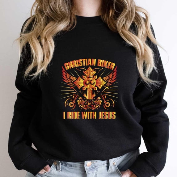 Christian Biker I Ride With Jesus Funny Christian Motorbike Rider ...
