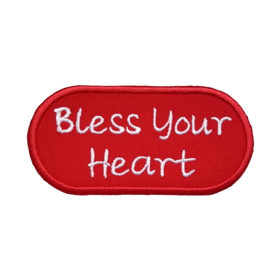Christian Biker Patch Bless Your Heart Embroidered/Applique Sew/Iron on Patch 4.2" x 2.0"