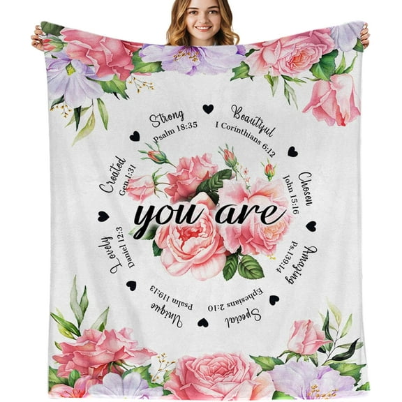 Christian Birthday Gifts for Women Friends Blanket 60"x50",Unique Inspirational Religious Catholic Spiritual & Baptism Comformation Gifts for Girl Godmother Mom Sister