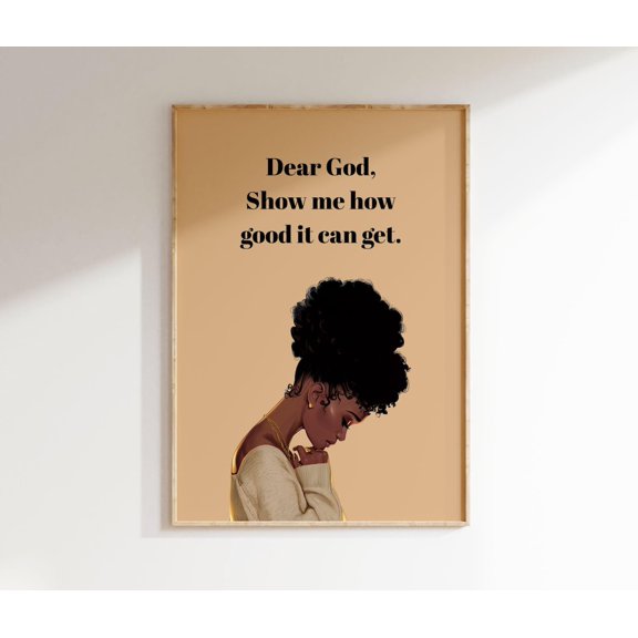 Christian Black Woman Wall Art Print Afrocentric Gallery Decor