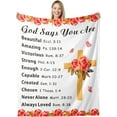 thumbnail image 1 of Christian Blanket Christian Gifts for Women Men Throw Blanket Baptism Gifts for Girl Boys Confirmation Gifts for Teen Girls First Communion Gifts for Girls Women Religious Blanket Gifts 50x60, 1 of 6