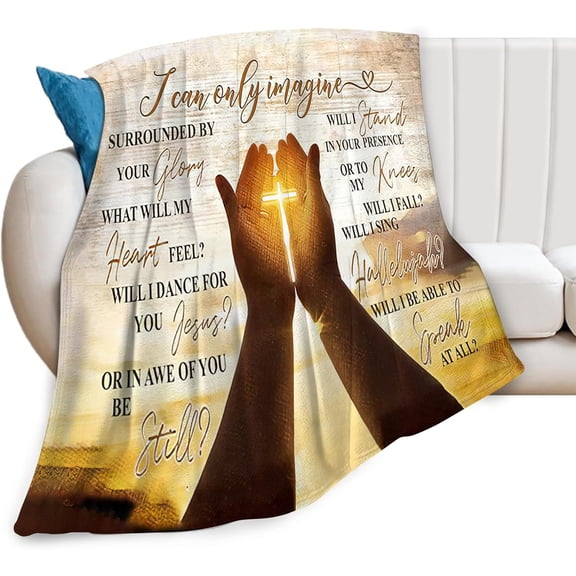 Christian Blanket Cross Hand of God Throw Blanket for Men Kids Teenagers Soft Cozy Warm Fuzzy Fleece Religious Christ Decor Blanket Gifts for Boys Women Girls Couch Sofa Bed 50"X40"