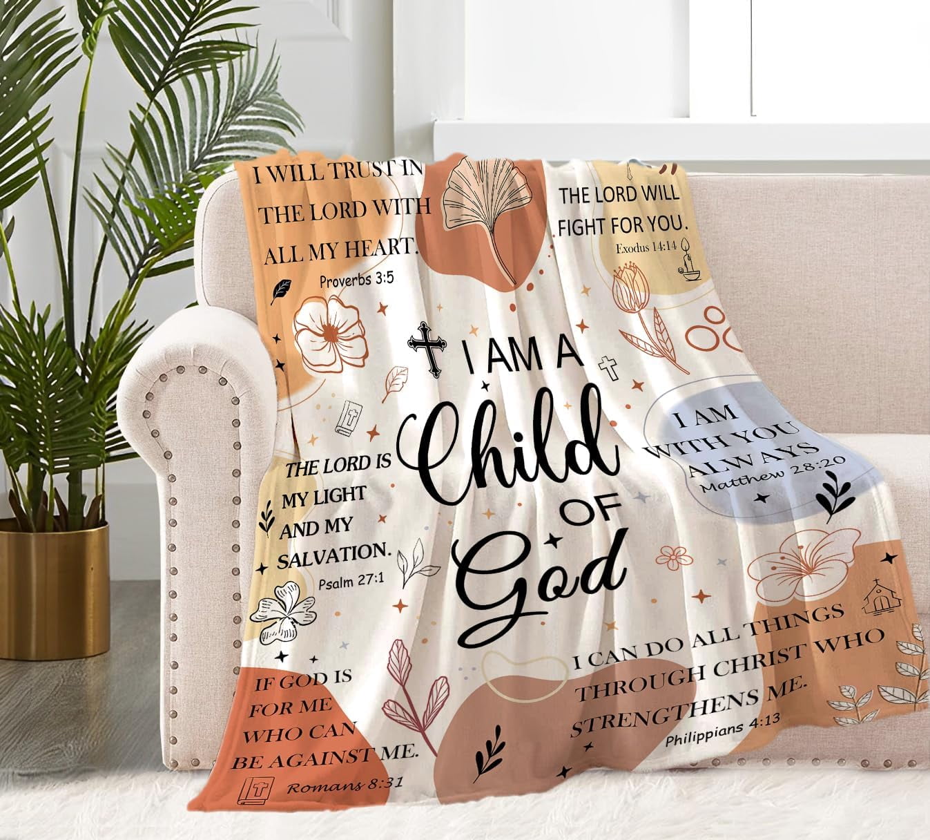 Christian Blanket Gifts for Women Faith, Birthday Religious Gifts for Women, Soft Prayers Blanket with Bible Verse Inspirational Thoughts, Get Well Soon Gifts for Women