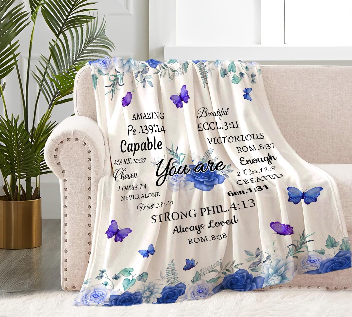 Christian Blanket Gifts for Women Faith, Birthday Religious Gifts for Women, Soft Prayers Blanket with Bible Verse Inspirational Thoughts, Get Well Soon Gifts for Women