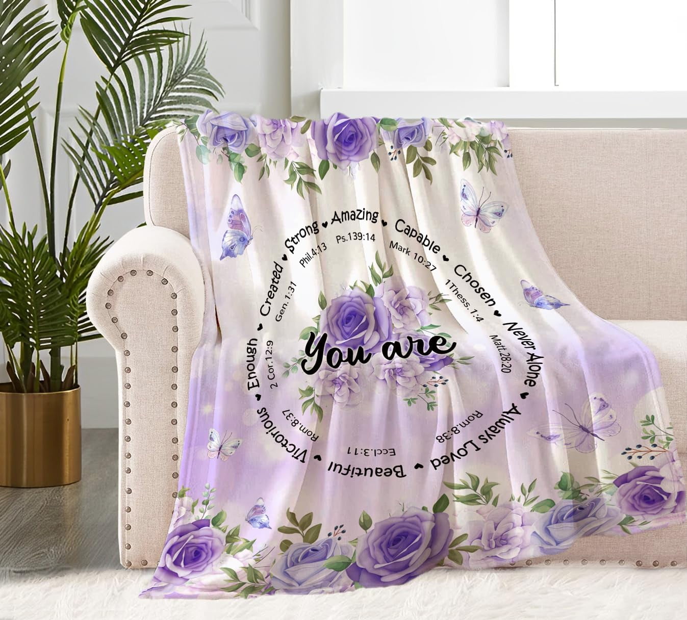 Christian Blanket Gifts for Women Faith, for Mom, Soft Prayers Blanket with Bible Verse Inspirational Thoughts, Get Well Soon Gifts for Women